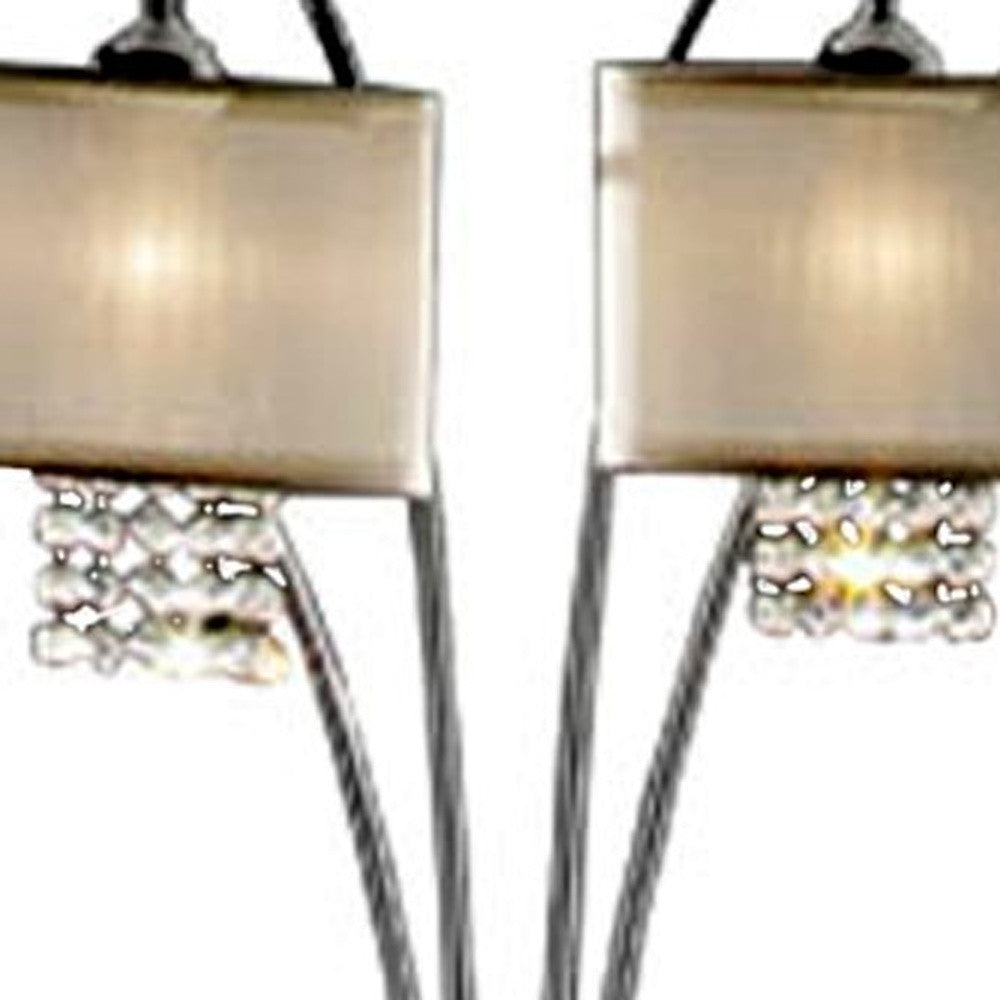 Steel 4-Light Floor Lamp w/ Silver Shade