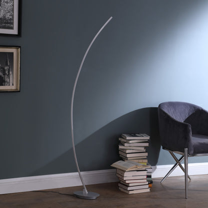Silver & Soft White Arc Floor Lamp