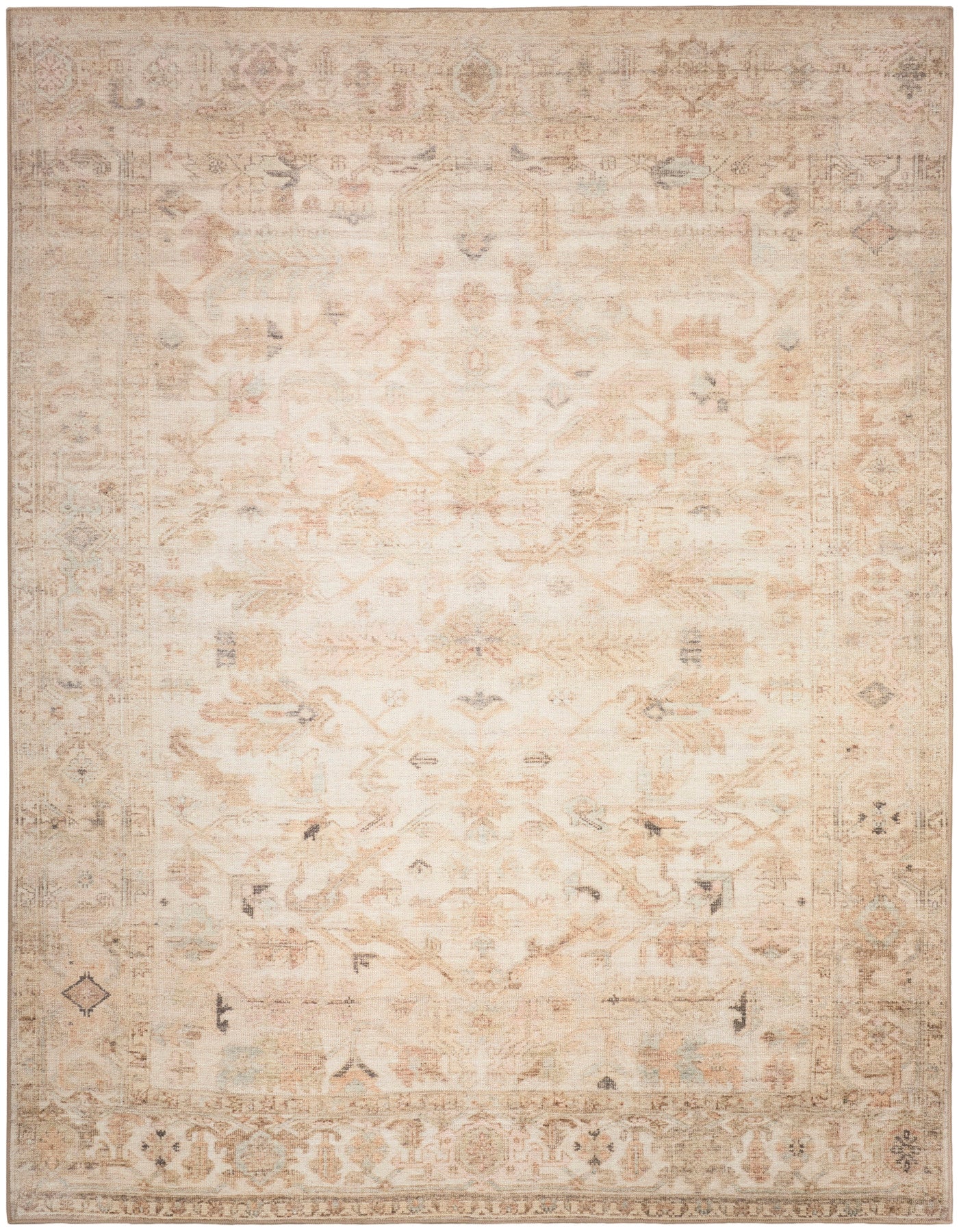 Nourison Vintage Beige Machine Washable Rug - Main