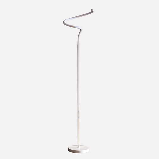 White Curvy Spiral Floor Lamp