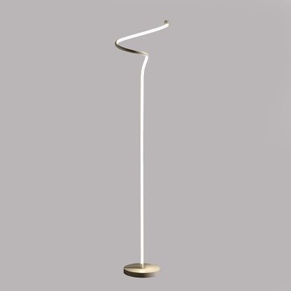 White Curvy Spiral Floor Lamp