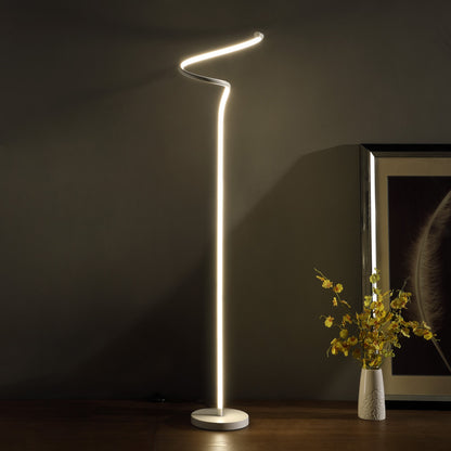 White Curvy Spiral Floor Lamp