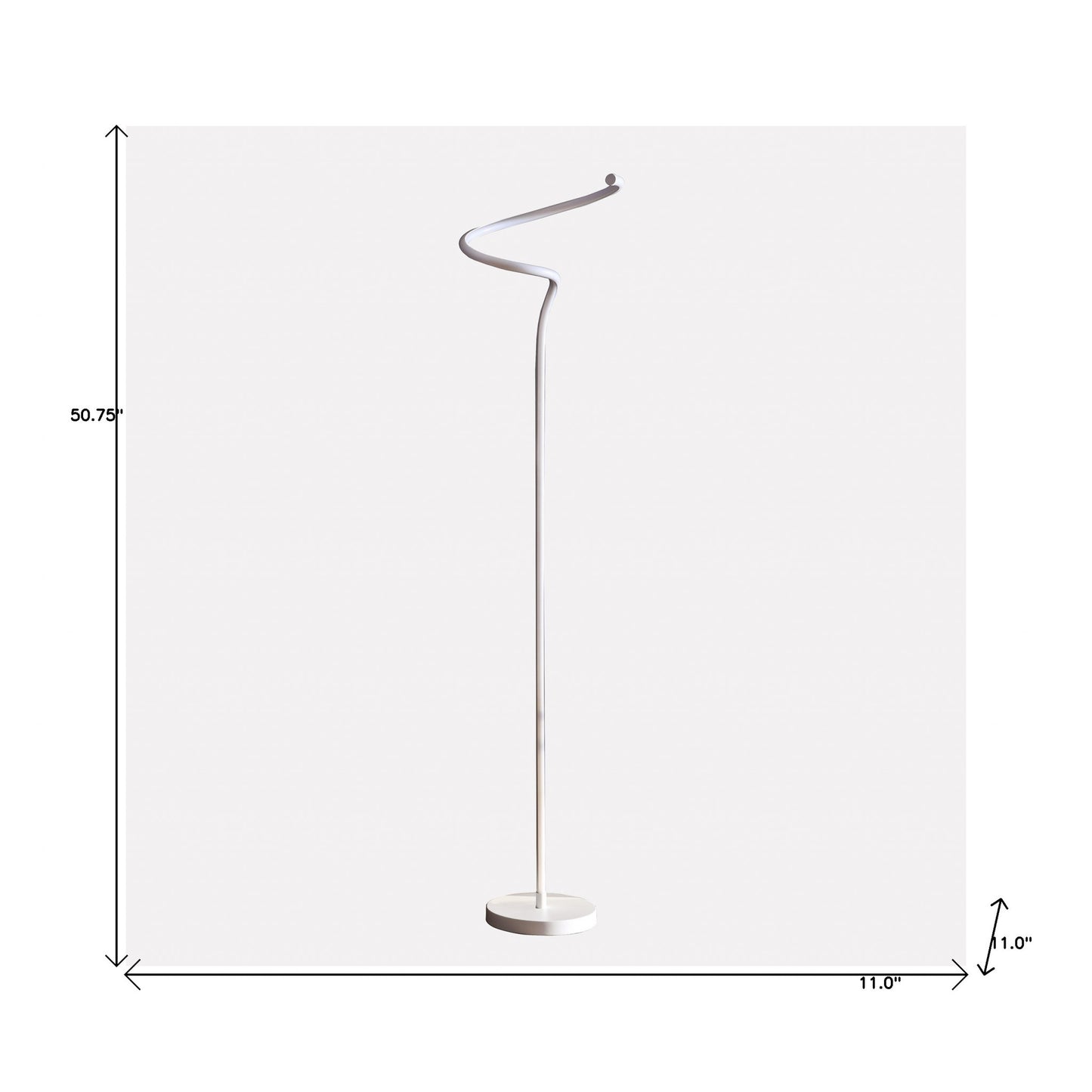 White Curvy Spiral Floor Lamp