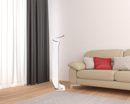 White Curvy Spiral Floor Lamp