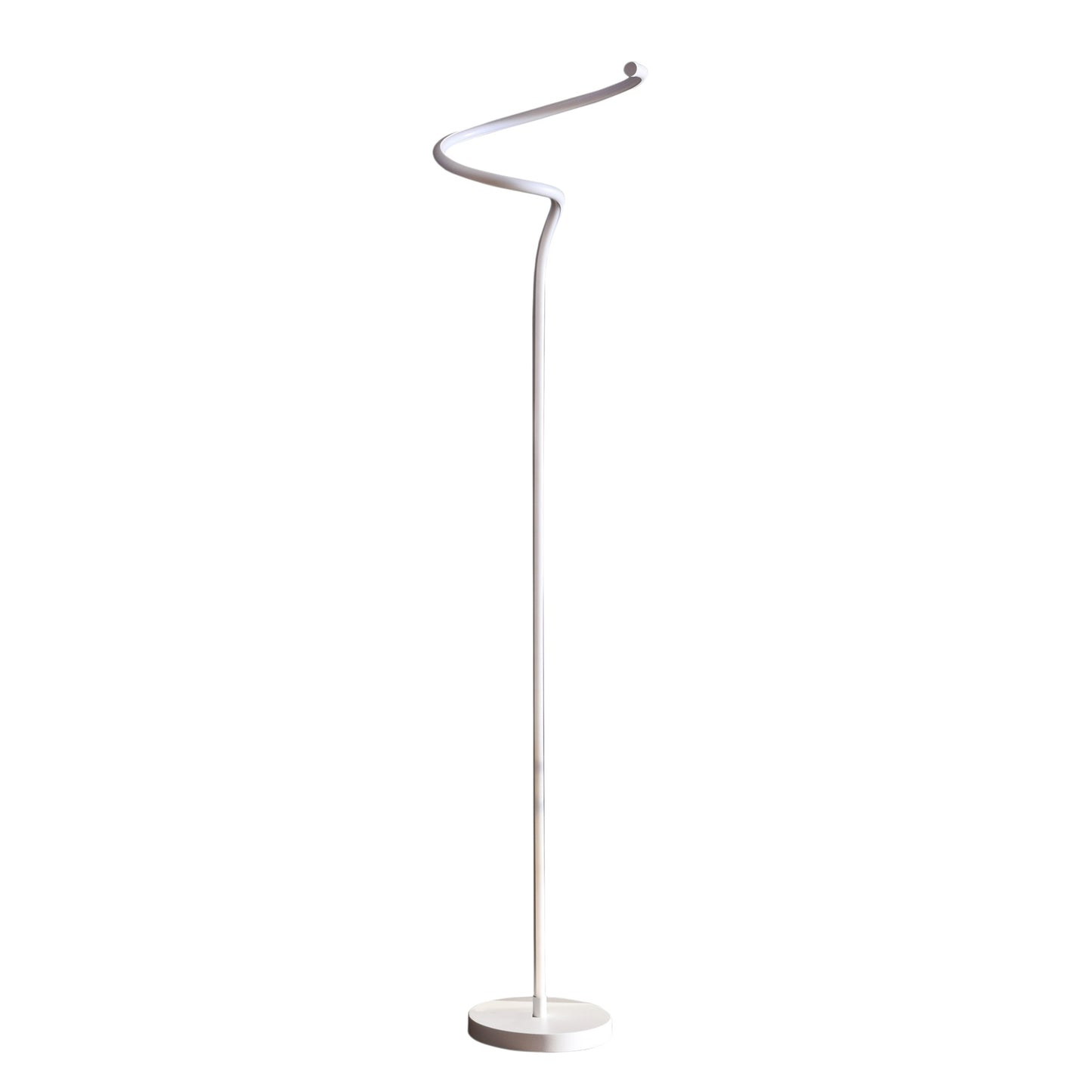 White Curvy Spiral Floor Lamp