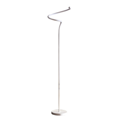 White Curvy Spiral Floor Lamp