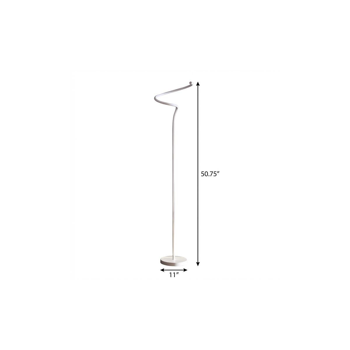 White Curvy Spiral Floor Lamp