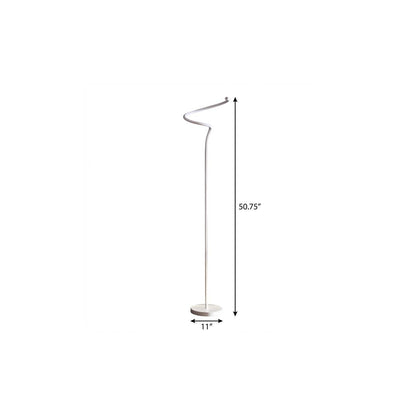 White Curvy Spiral Floor Lamp