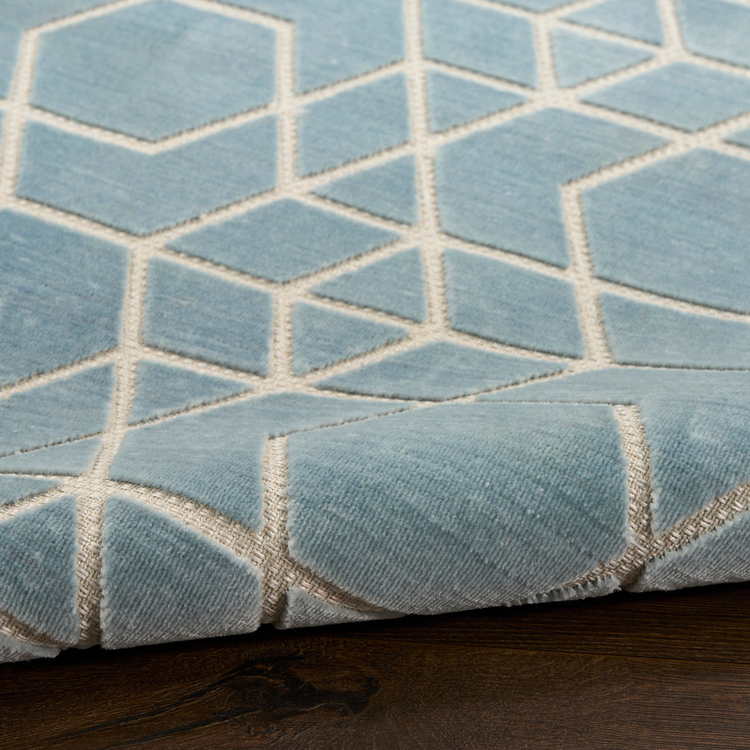 Nourison Charm Blue & Ivory Pet Friendly Machine Washable Rug - Texture