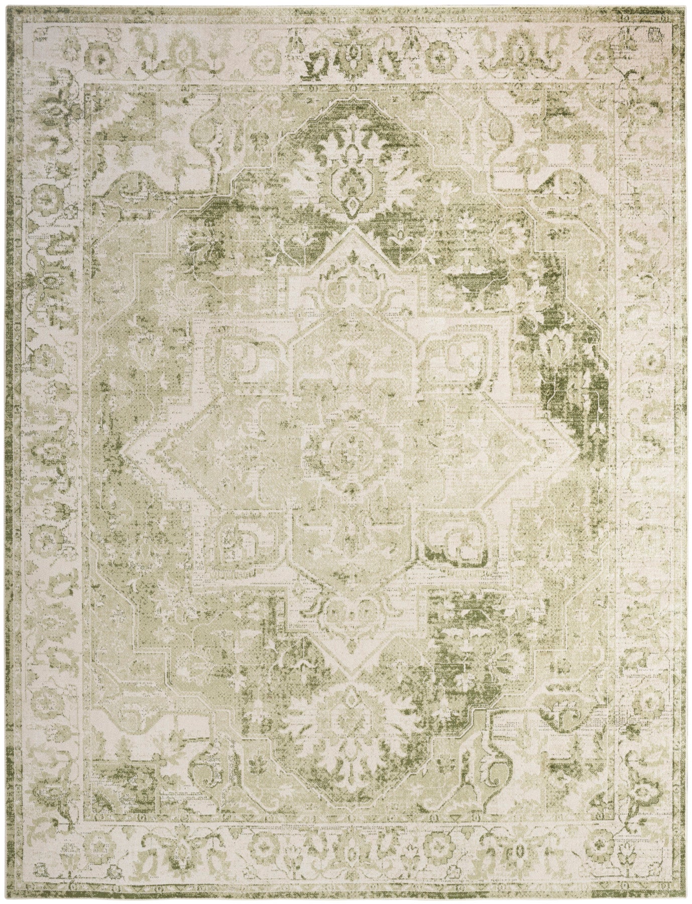 Nourison Astra Ivory & Green Pet Friendly Machine Washable Rug - Main