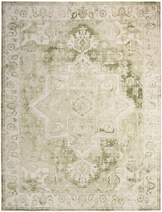 Nourison Astra Ivory & Green Pet Friendly Machine Washable Rug - Main