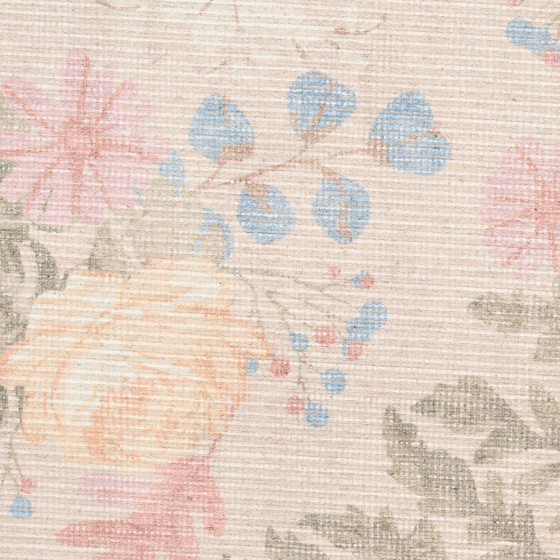 Nourison Botanical Beige & Multicolor Machine Washable Rug - Swatch