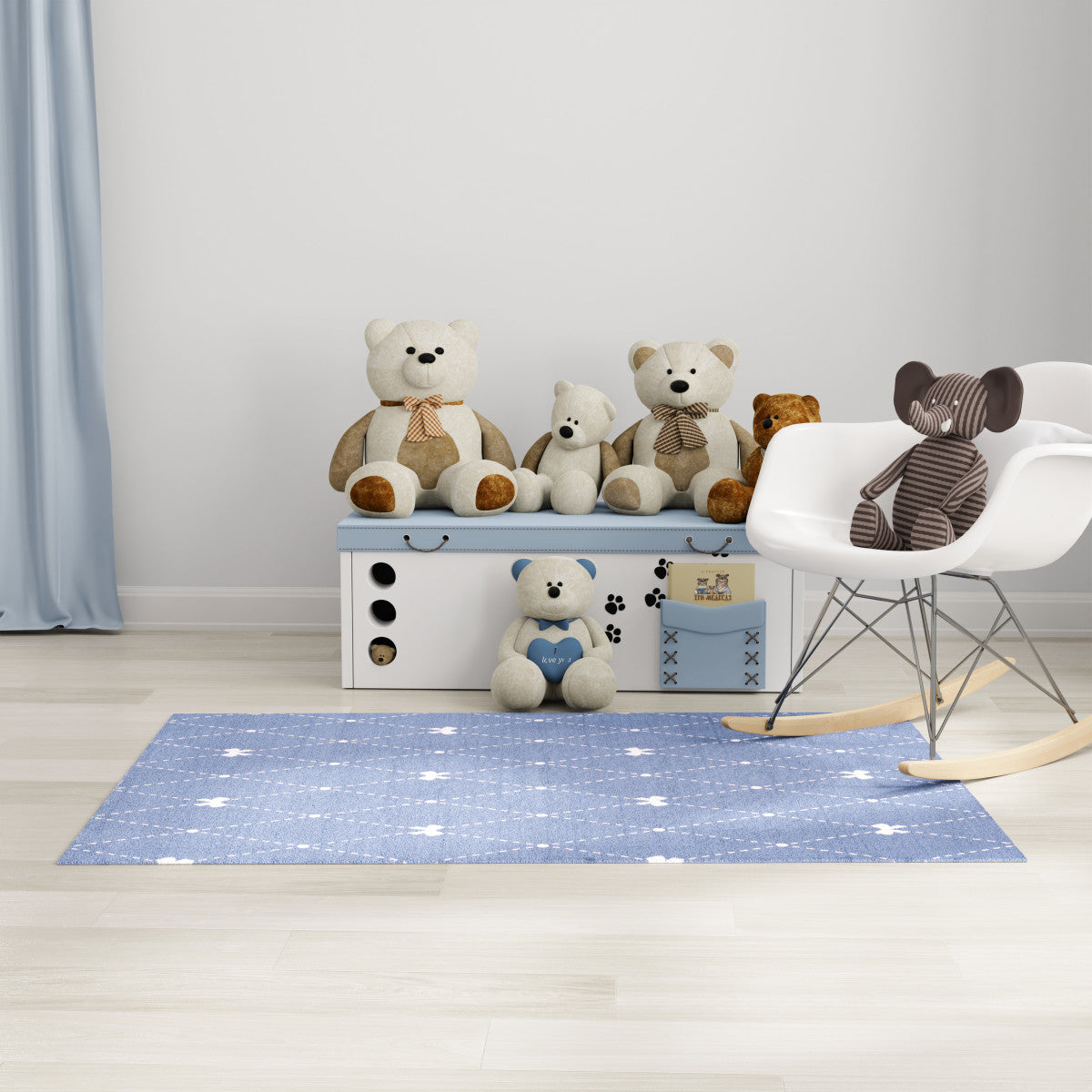 Nourison Imagination Blue Machine Washable Rug - Room Scene