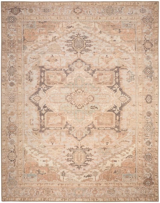 Nourison Vintage Coral & Mint Machine Washable Rug - Main
