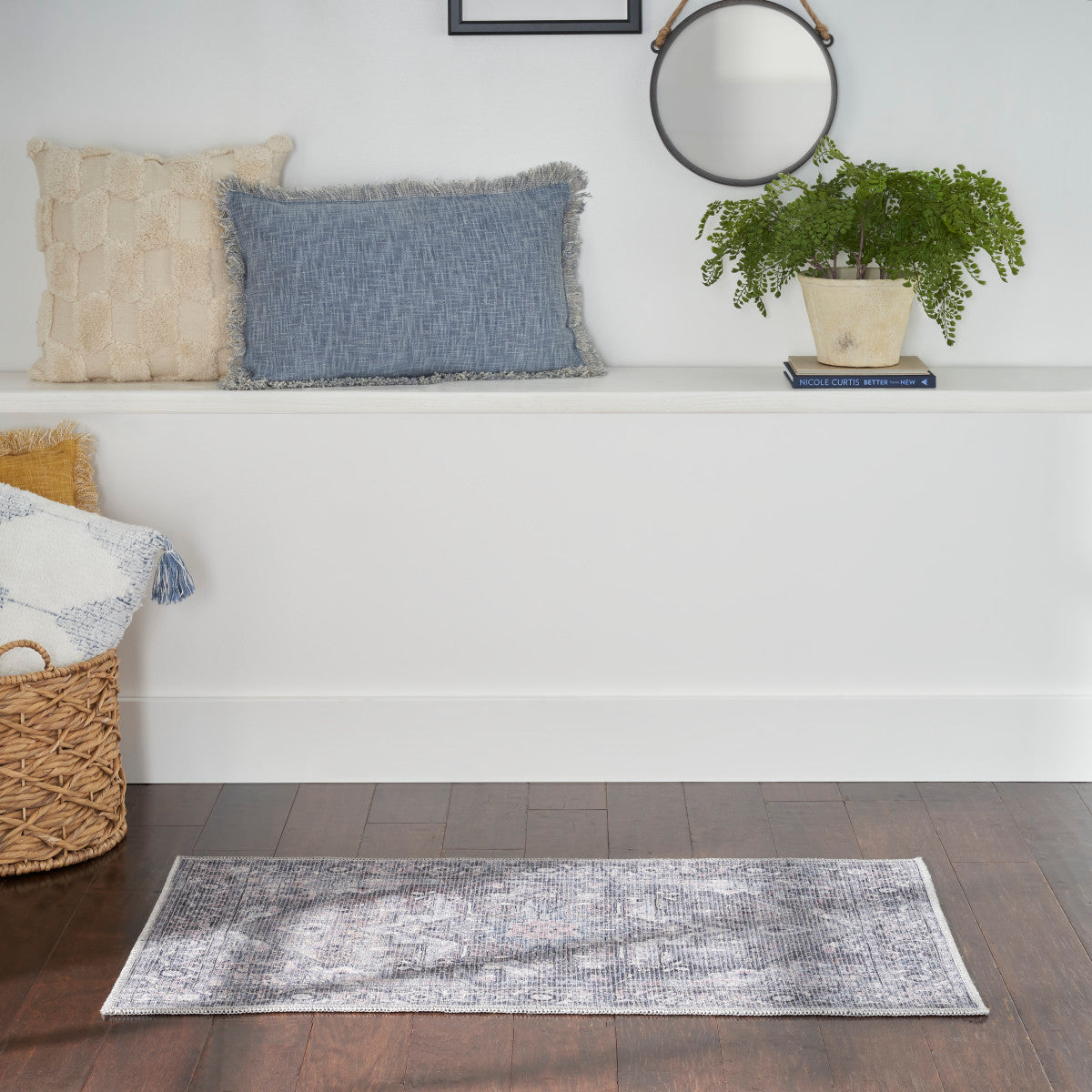 Nourison New Concept Grey Machine Washable Rug - Room Scene