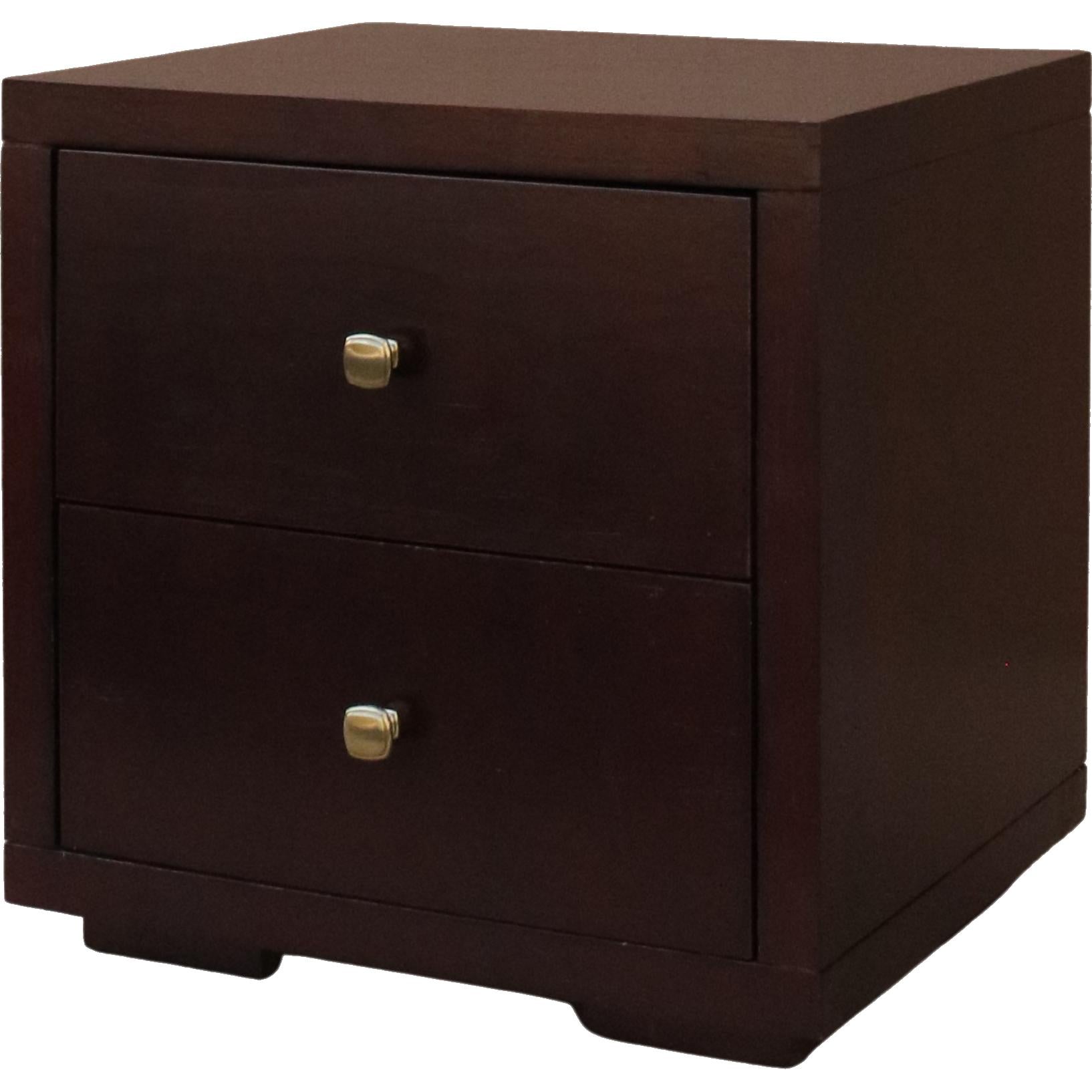 Moma Espresso Wood Platform King Bed w/ 2 Nightstands