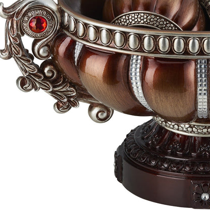 Reddish Bronze & Silver Polyresin Decorative Bowl With Orbs