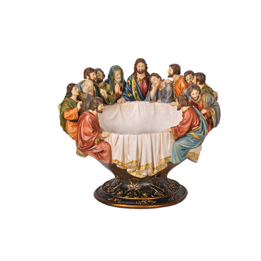 Brown Ivory & Gold Polyresin Decorative Bowl