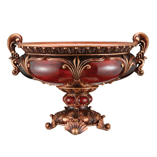 Brown & Gold Polyresin Decorative Bowl