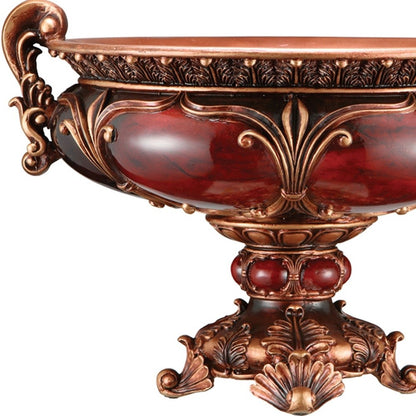 Brown & Gold Polyresin Decorative Bowl