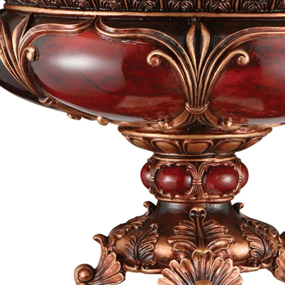 Brown & Gold Polyresin Decorative Bowl