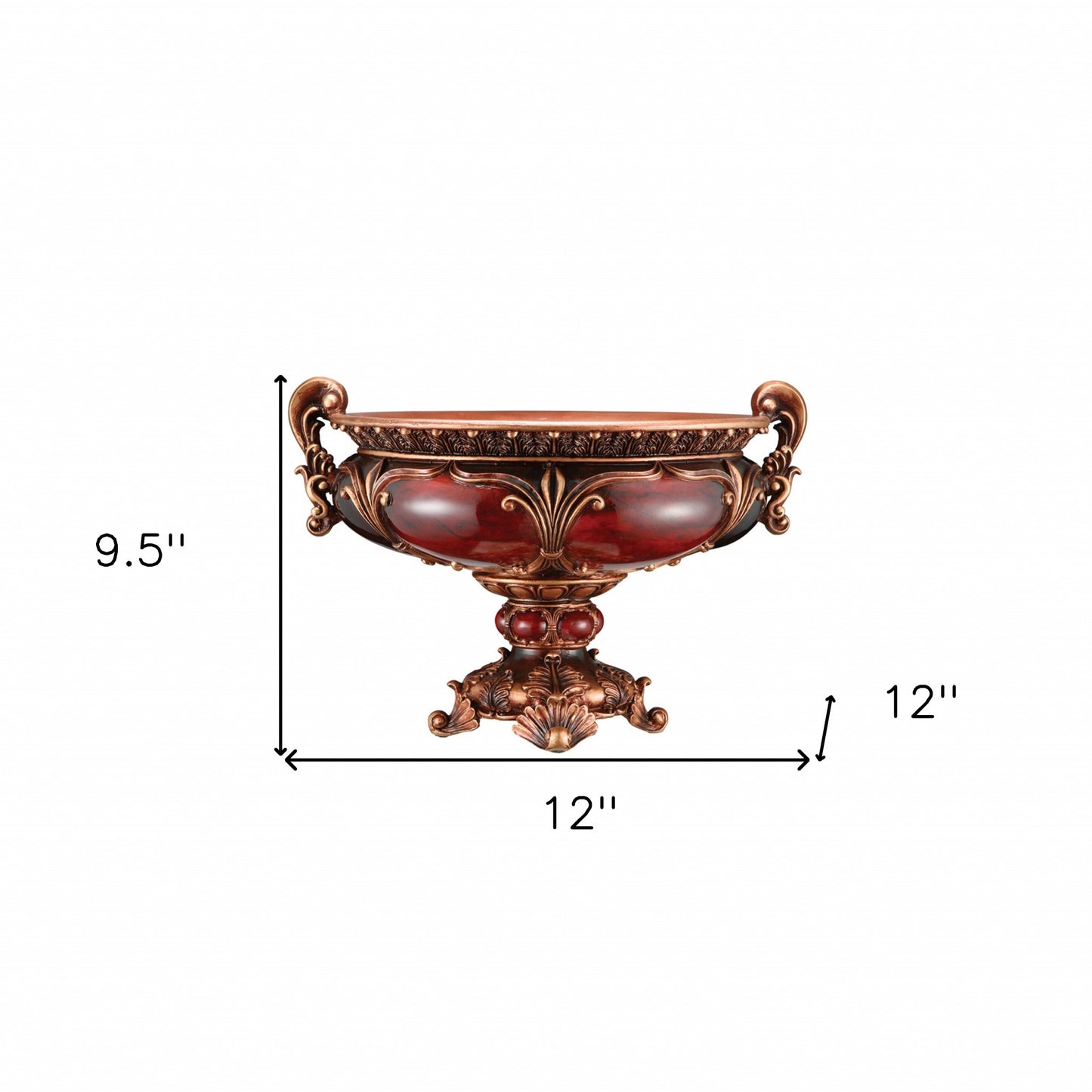 Brown & Gold Polyresin Decorative Bowl