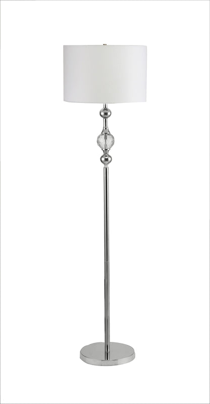 Chrome & Crystal Orb Shaped Floor Lamp w/ Shade