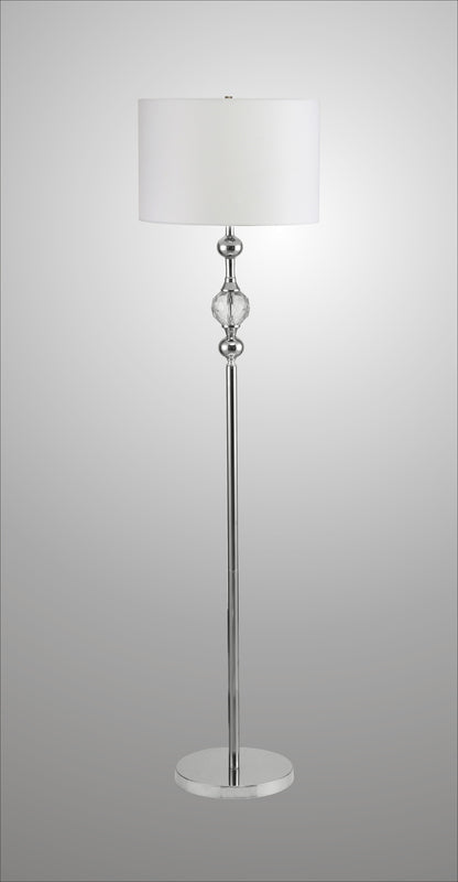 Chrome & Crystal Orb Shaped Floor Lamp w/ Shade