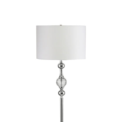 Chrome & Crystal Orb Shaped Floor Lamp w/ Shade