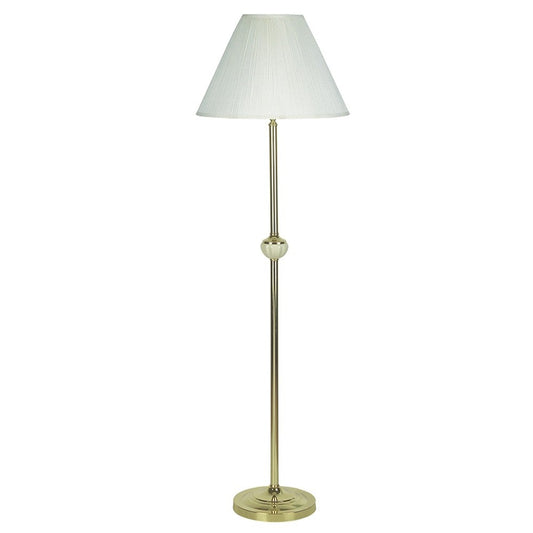 Brass Floor Lamp w/ Ivory Shade