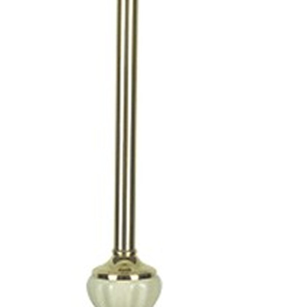 Brass Floor Lamp w/ Ivory Shade