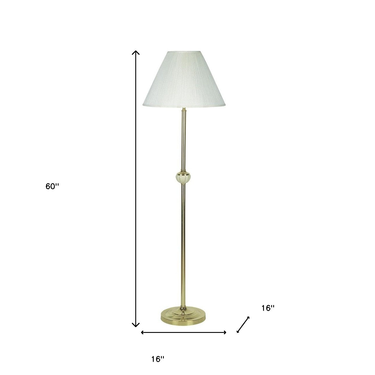 Brass Floor Lamp w/ Ivory Shade