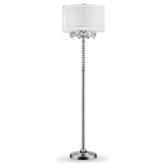 Steel 3-Light Candelabra Floor Lamp w/ Shade
