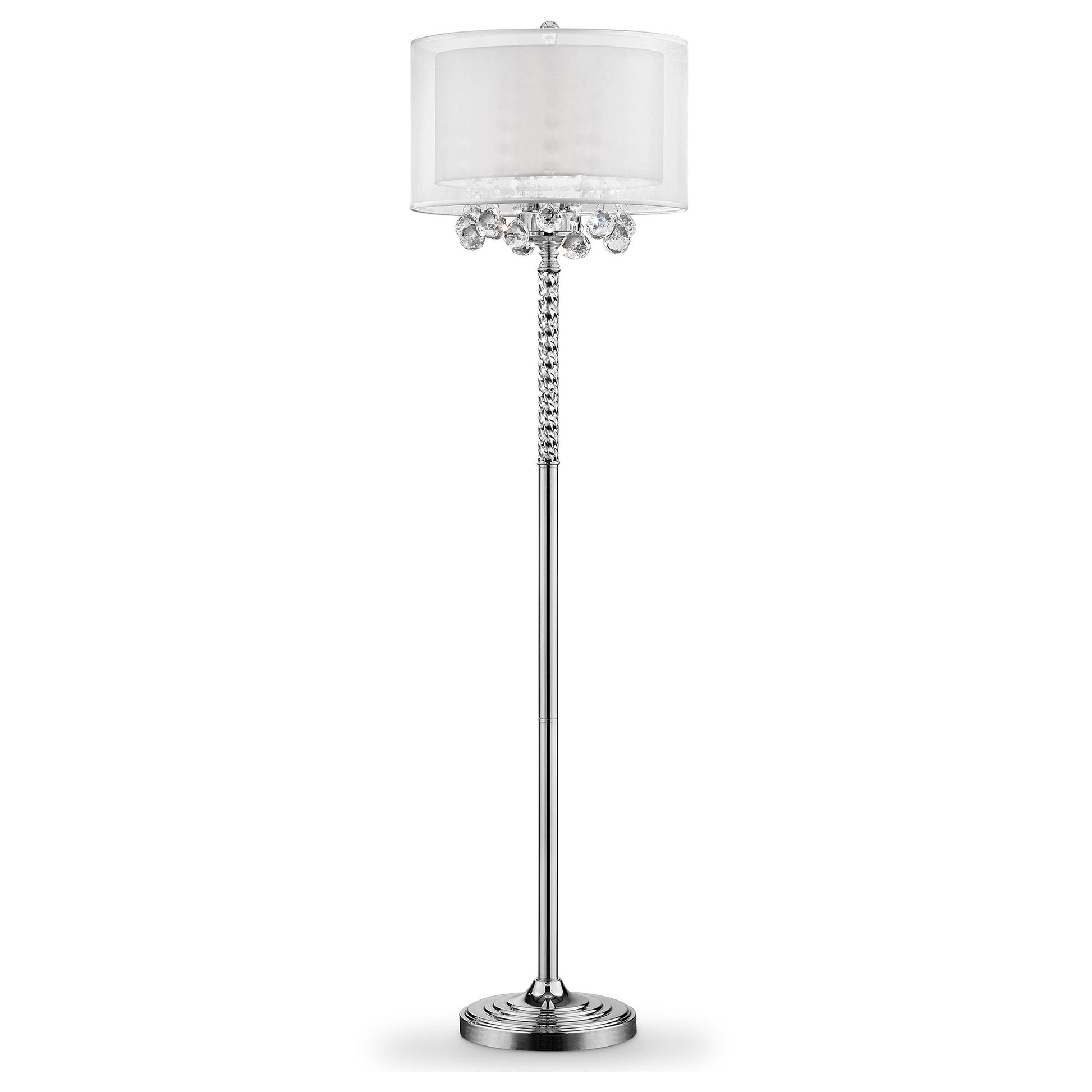 Steel 3-Light Candelabra Floor Lamp w/ Shade