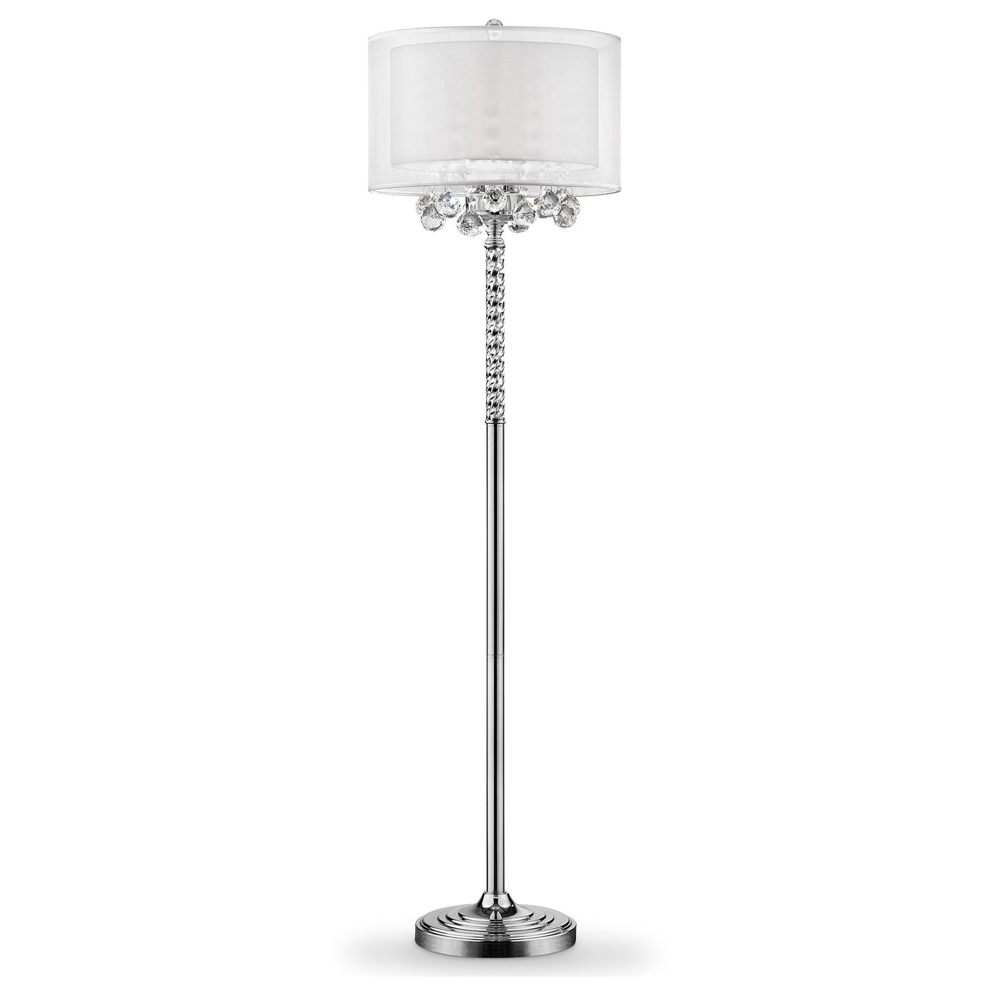 Steel 3-Light Candelabra Floor Lamp w/ Shade