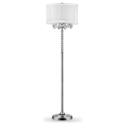 Steel 3-Light Candelabra Floor Lamp w/ Shade