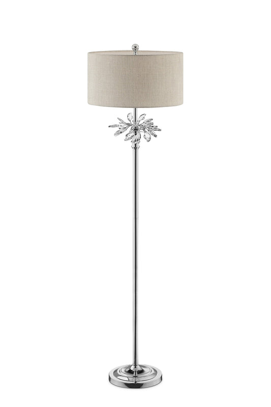 Chrome Floor Lamp w/ Silver Shade