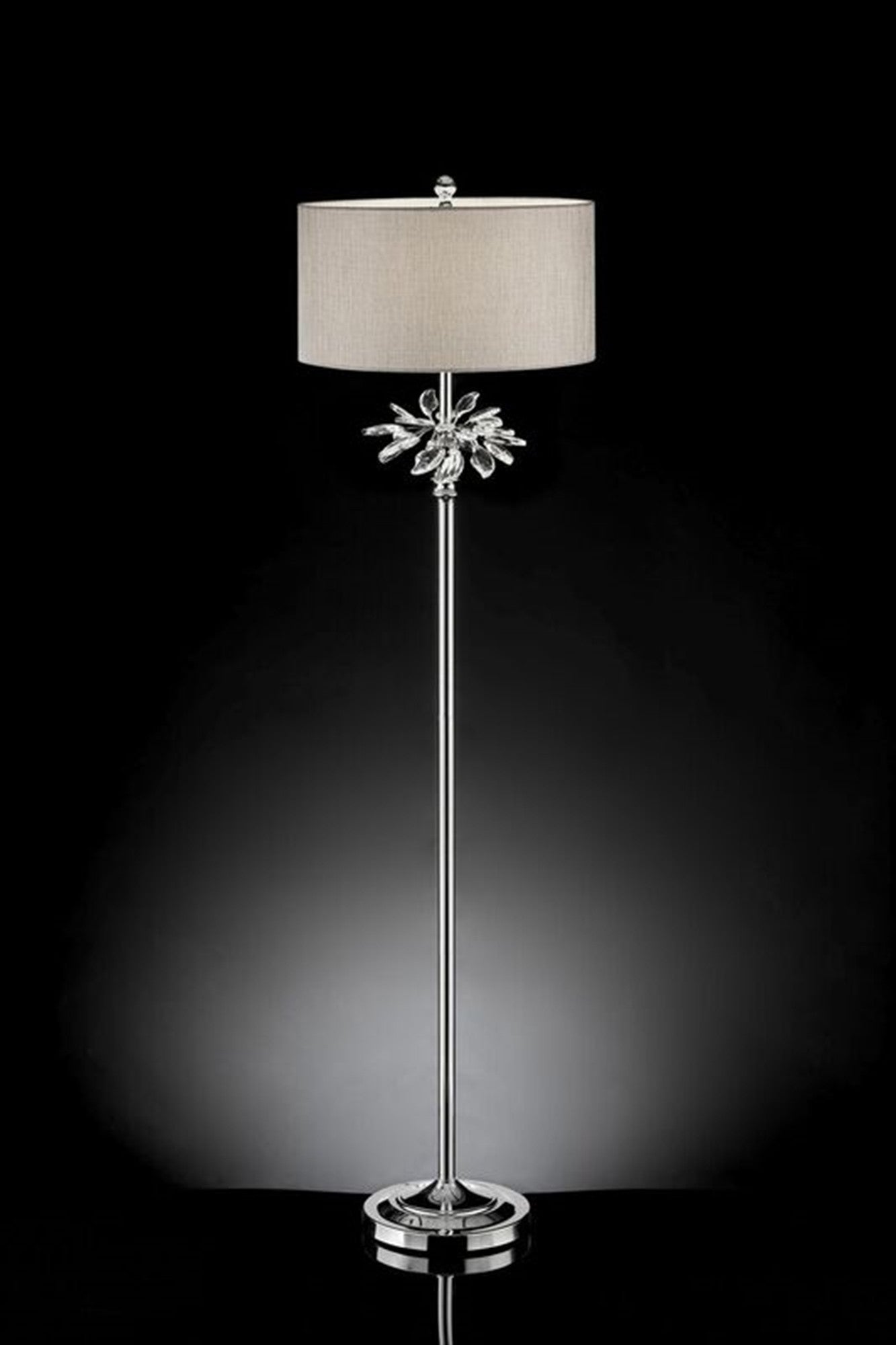 Chrome Floor Lamp w/ Silver Shade