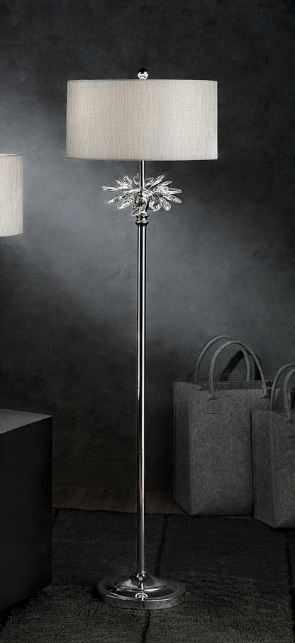 Chrome Floor Lamp w/ Silver Shade