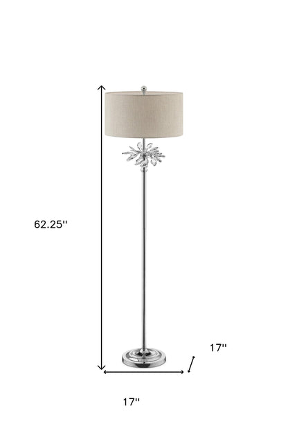 Chrome Floor Lamp w/ Silver Shade