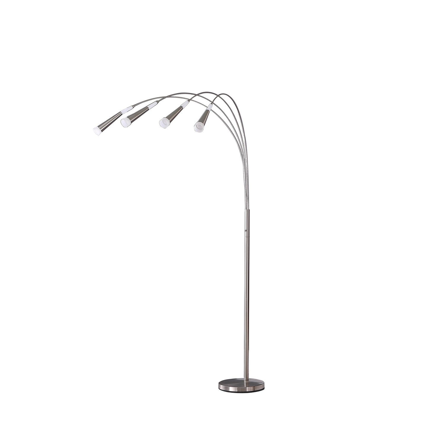Nickel Four Lights Arc Floor Lamp