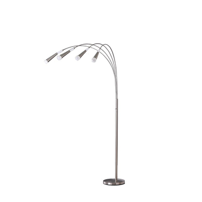 Nickel Four Lights Arc Floor Lamp