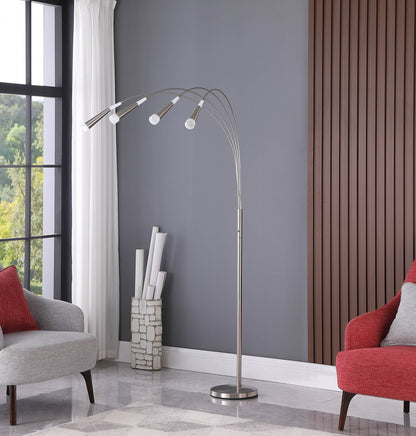 Nickel Four Lights Arc Floor Lamp