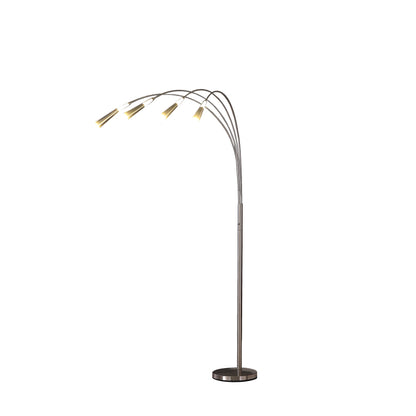 Nickel Four Lights Arc Floor Lamp
