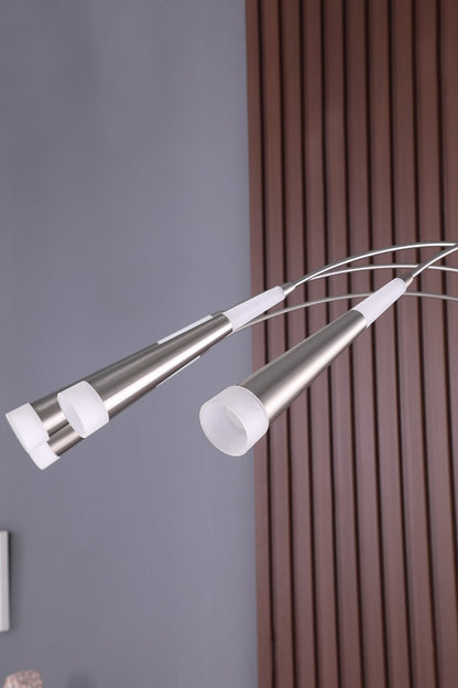 Nickel Four Lights Arc Floor Lamp
