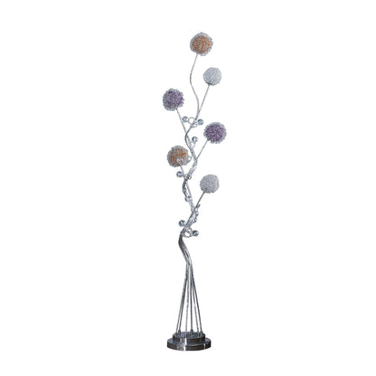 Steel Floor Lamp w/ & White Shade
