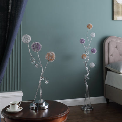 Steel Floor Lamp w/ & White Shade
