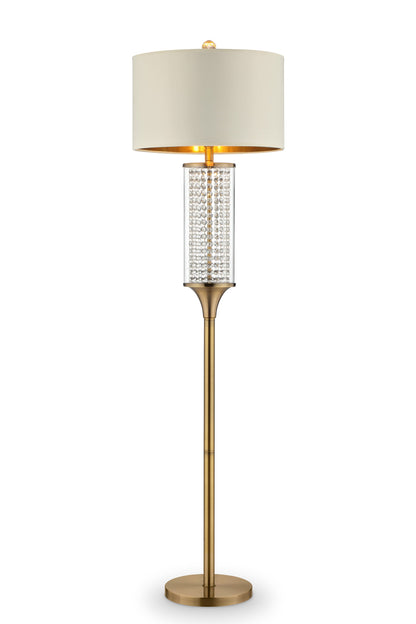 Gold Column Floor Lamp w/ Off-Shade