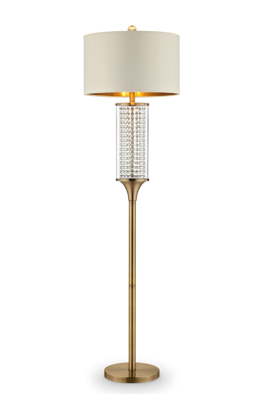 Gold Column Floor Lamp w/ Off-Shade