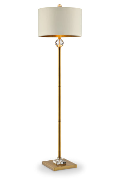 Gold Column Floor Lamp w/ Off-Shade